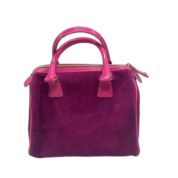 Victoria Secret Love Spell Handbag PINK Faux Suede Cosmetic Bag Zip Closure - Picture 2 of 16